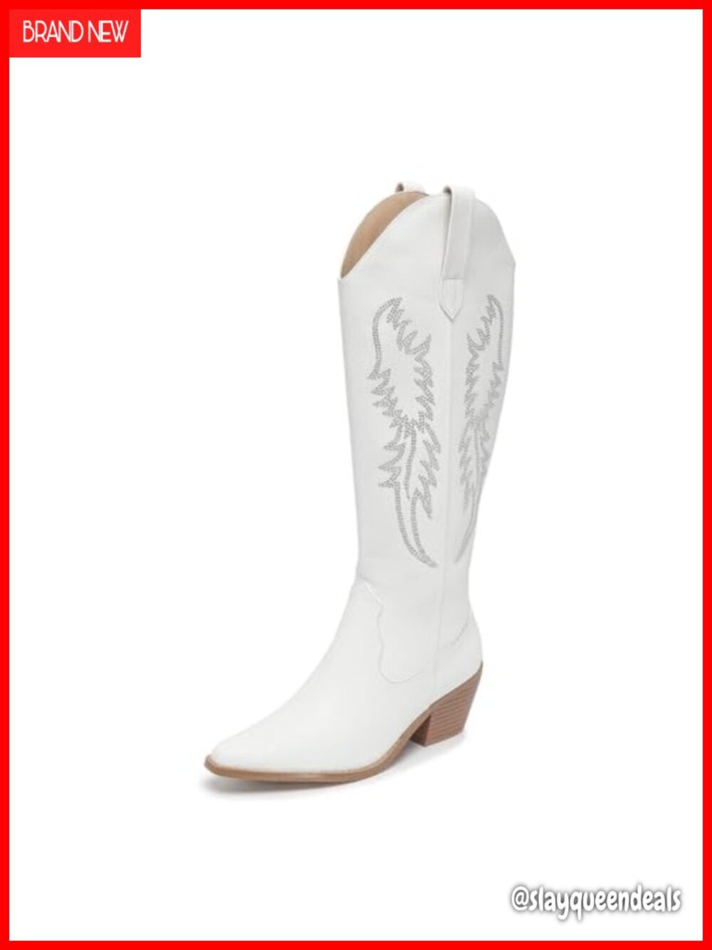 Women's Western Cowboy Boots Pointed Toe Knee-High Pull On Zipper